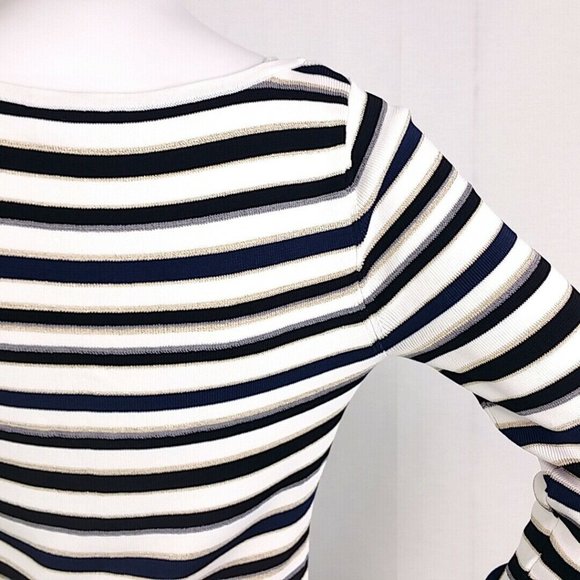 WHITE HOUSE BLACK MARKET Stripe Sweater R45 - Picture 5 of 7